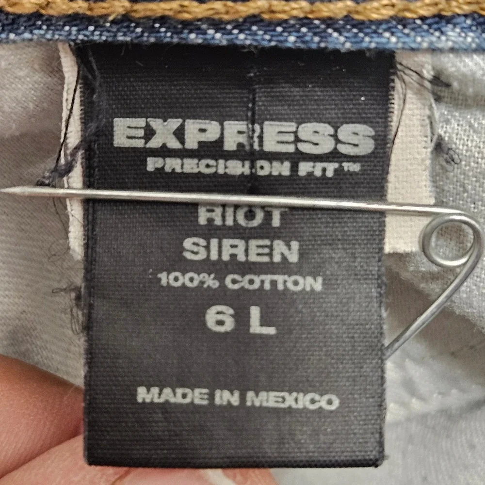 Express Jeans Vintage Women 6L Blue Precision Fit Riot Siren Bootcut Medium Wash